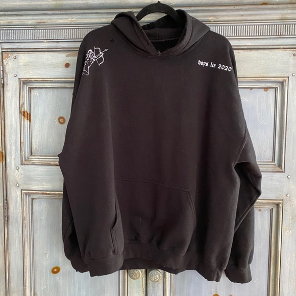Boys Lie Tops - BOYS LIE READ ME V2 black hoodie one size